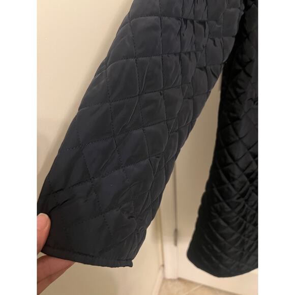 Lauren Ralph Lauren Women's 1X Double-Breasted Diamond Quilted Navy Barn Coat - Picture 9 of 11
